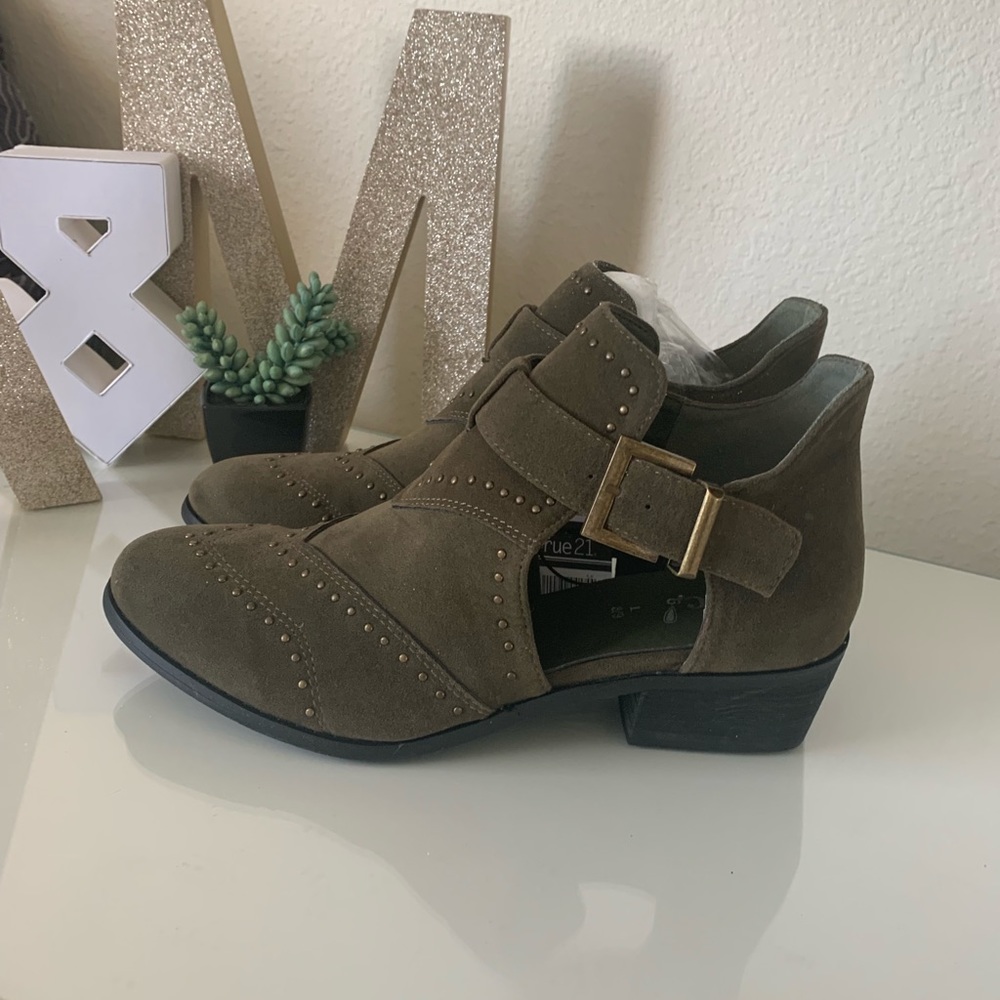 Army green booties